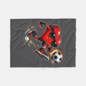 Couverture Polaire Cute Heart Playing Soccer Valentines Day Soccer Bo (Devant (Horizontal))