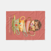 Couverture Polaire Cute Hedgehog Teacups Pink Toddler bébé (Devant (Horizontal))