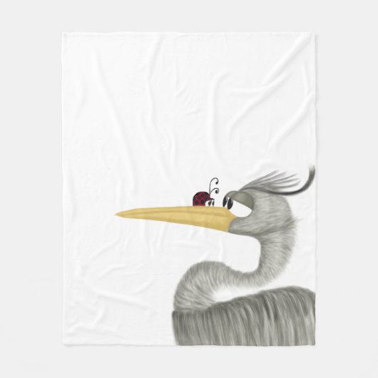 Couverture Polaire Cute Heron et Ladybug (Devant)