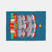 Couverture Polaire Cute Hip Le Hiptamus Christmas Tree Xmas Hat (Devant (Horizontal))