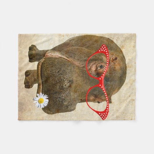 Couverture Polaire Cute Hippo Baby Fleece Blanket ! (Devant (Horizontal))