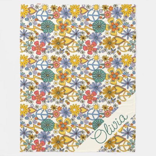 Couverture Polaire Cute Hippy Style Fleece Blanket (Devant)
