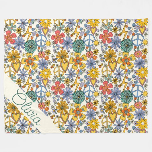 Couverture Polaire Cute Hippy Style Fleece Blanket (Devant (Horizontal))