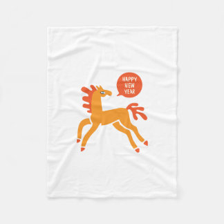 Couverture Polaire Cute Horse Chinese new year