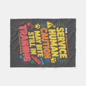Couverture Polaire Cute Human Caution Service May Still Bite Training (Devant (Horizontal))