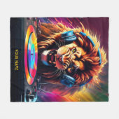 Couverture Polaire Cute Imaginaire Lion DJ Vinyl (Devant (Horizontal))