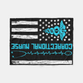 Couverture Polaire Cute infirmière correctionnelle nous drapeau infir (Devant (Horizontal))