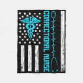 Couverture Polaire Cute infirmière correctionnelle nous drapeau infir (Devant)