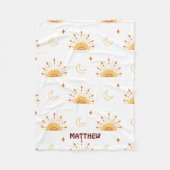 Couverture Polaire Cute jaune Boho Celestial Motif sans joint (Devant)