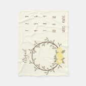 Couverture Polaire Cute Jaune Floral Wreath Baby Milestone (Devant)