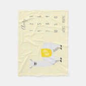 Couverture Polaire Cute jaune Llama Polka Dot Baby Milestone (Devant)