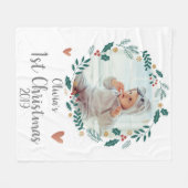 Couverture Polaire Cute | Jolie couronne | Photo Baby First Christmas (Devant (Horizontal))