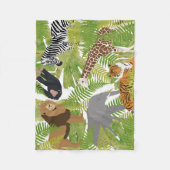 Couverture Polaire Cute Jungle Animaux Safari Garçon | Fille (Devant)