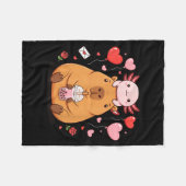 Couverture Polaire Cute Kawaii Axolotl Capybara Bubble Tea Boys Girls (Devant (Horizontal))