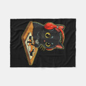 Couverture Polaire Cute Kawaii Black Cat Funny Sushi Retro Japanese C (Devant (Horizontal))