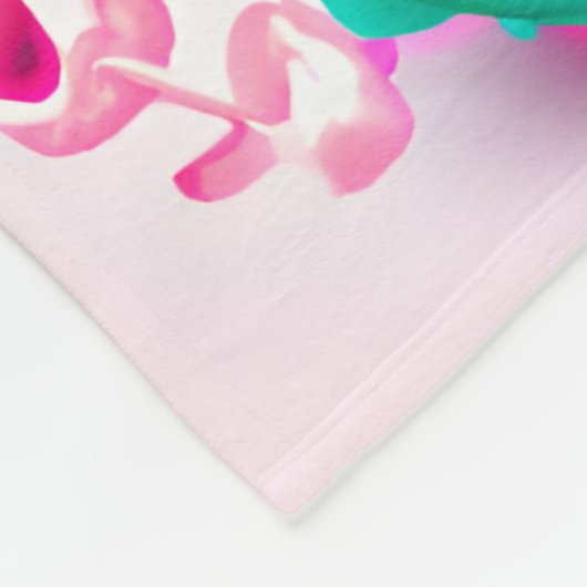 Couverture Polaire Cute Kawaii Dragon de bébé Turquoise et rose (Coin)