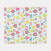 Couverture Polaire Cute Kawaii Fruit Tropical avec Visages Motif (Devant (Horizontal))