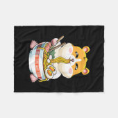 Couverture Polaire Cute Kawaii Hamster Ramen Anime (Devant (Horizontal))