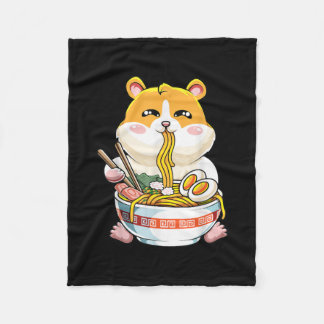 Couverture Polaire Cute Kawaii Hamster Ramen Anime