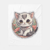Couverture Polaire Cute Kawaii Kitten (Devant)