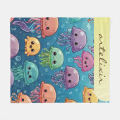 Couverture Polaire Cute Kawaii méduse (Devant (Horizontal))