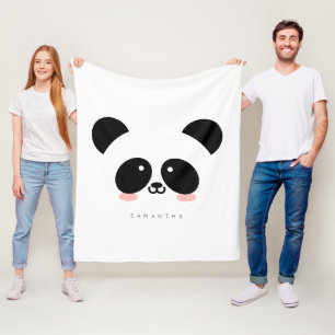 Couverture Polaire Cute Kawaii Panda  Ajouter votre nom
