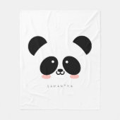Couverture Polaire Cute Kawaii Panda| Ajouter votre nom (Devant)