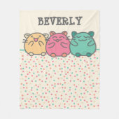 Couverture Polaire Cute Kawaii Style Hamsters de Dessin Personnalisé (Devant)