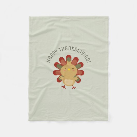 Couverture Polaire Cute Kawaii Turquie Bon thanksgiving (Devant)