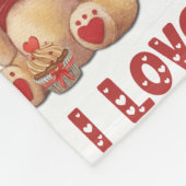 Couverture Polaire Cute Kid's Teddy Bear I Love You Valentine (Coin)