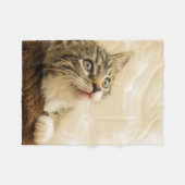 Couverture Polaire Cute Kitten avec une paille étirée (Devant (Horizontal))