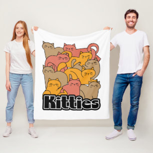 Couverture Polaire Cute Kitties Design - Cat Art adorable