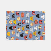 Couverture Polaire Cute Kitty Chat Bleu (Devant (Horizontal))