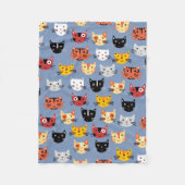 Couverture Polaire Cute Kitty Chat Bleu (Devant)