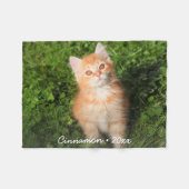 Couverture Polaire Cute Kitty Chat Personnalisé Animaux de compagnie  (Devant (Horizontal))