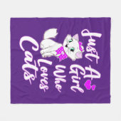 Couverture Polaire Cute Kitty Juste Une Fille Qui Aime Les Chats (Devant (Horizontal))