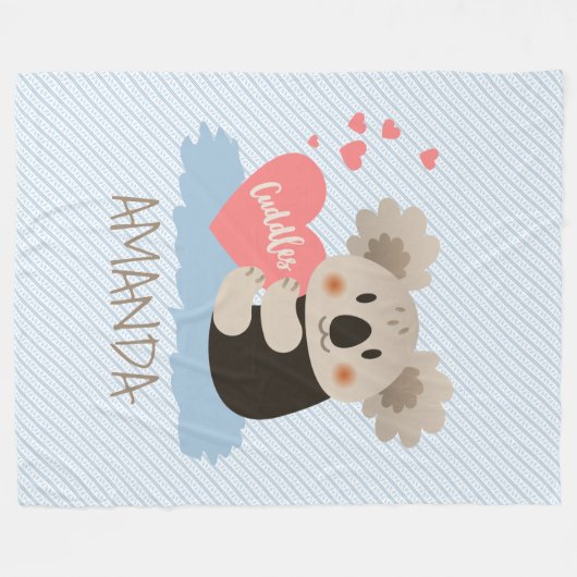 Couverture Polaire Cute Koala Cuddles ID386 (Devant (Horizontal))