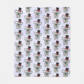 Couverture Polaire Cute Koala dans un chapeau noir (Devant)