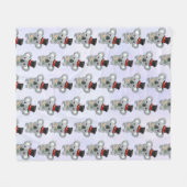Couverture Polaire Cute Koala dans un chapeau noir (Devant (Horizontal))