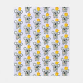 Couverture Polaire Cute Koala dans une couronne d'or (Devant)