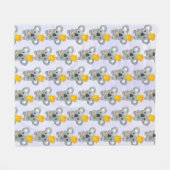 Couverture Polaire Cute Koala dans une couronne d'or (Devant (Horizontal))