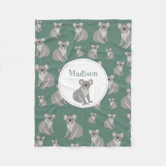 Couverture Polaire Cute Koala Motif personnalisé (Devant)
