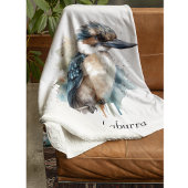 Couverture Polaire Cute Kookaburra sur une branche, personnalisé