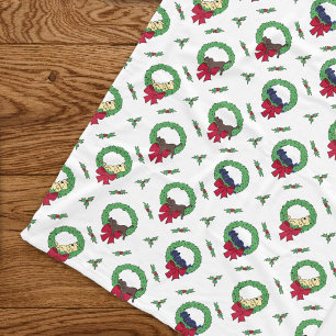 Couverture Polaire Cute Lab Puppy Holiday Wreaths Motif