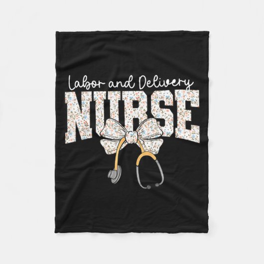 Couverture Polaire Cute Labor And Delivery Nurse Stethoscope Coquette (Devant)