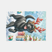Couverture Polaire Cute Labrador chiot Noël Amoureux des chiens de No (Devant (Horizontal))