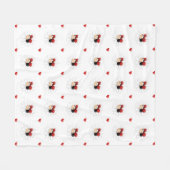 Couverture Polaire Cute Ladybug Hearts Girl Fleece Blanket (Devant (Horizontal))