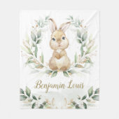 Couverture Polaire Cute Lapin Lapin Verdure Or Neutral Nursery (Devant)
