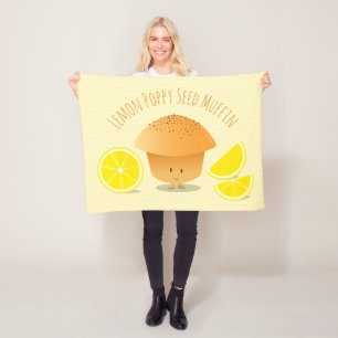 Couverture Polaire Cute Lemon Poppy Seed Muffin Cartoon