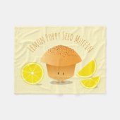 Couverture Polaire Cute Lemon Poppy Seed Muffin Cartoon (Devant (Horizontal))